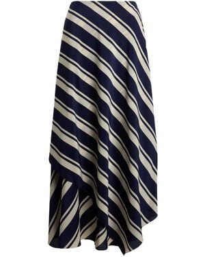 Ralph Lauren Silk Tilda Striped Maxi Skirt - Blue