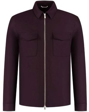 Marco Pescarolo Zip-Up Flap-Pocket Shirt Jacket - Purple