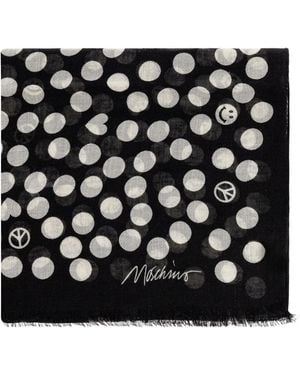 Moschino Polka-Dot Pattern Scarf - Black