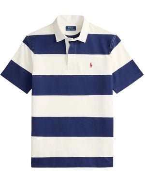 Polo Ralph Lauren Striped Short-Sleeve Polo Shirt - Blue
