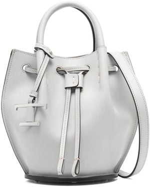 Tod's Logo-Charm Leather Mini Bucket Bags - Grey