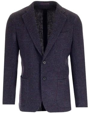 Al Duca d'Aosta Check-Pattern Blazer - Blue