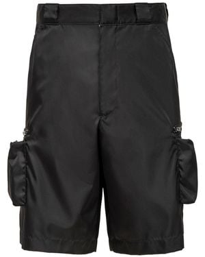 Prada Triangle-plaque Cargo Shorts - Black