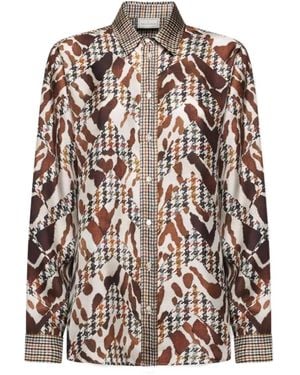 Pierre Louis Mascia Aloe Silk Shirt - Brown