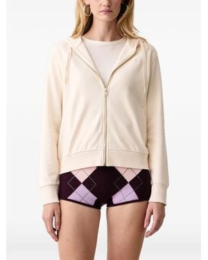 Guess Sofia Logo-Embroidered Zip-Up Hoodie - White