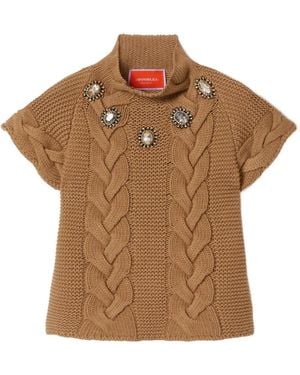 La DoubleJ Maglione A Maniche Corte - Marrone