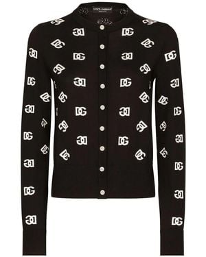 Dolce & Gabbana Cardigan Con Logo Dg - Nero