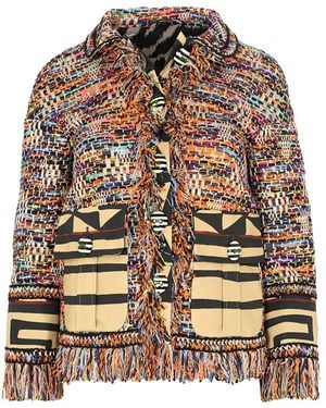 Maison Common Fringe-Trimmed Tweed Jacket - Black