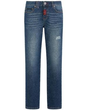 Philipp Plein Straight Supreme Fit Jeans Basic - Blue