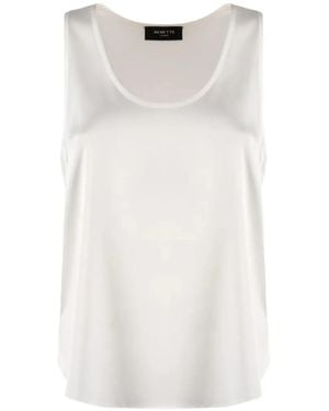 Nenette Satin-Finish Sleeveless Blouse - White