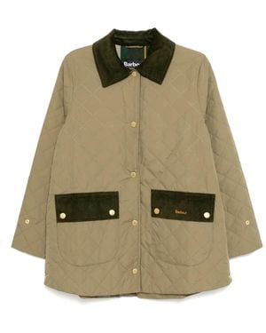 Barbour Corinne Quilted Corduroy-Trim Jacket - Green