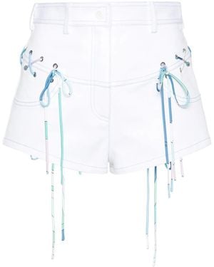 PUCCI Lace-Up Denim Shorts - Blue