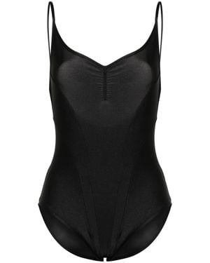 ALAINPAUL Logo-Embroidered Stretch Bodysuit - Black