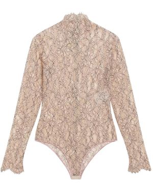 Valentino Garavani Floral-Lace Bodysuit - Natural