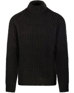 Roberto Collina High-neck Waffle-knit Sweater - ブラック