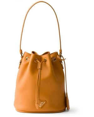 Prada レザー バケットバッグ - オレンジ