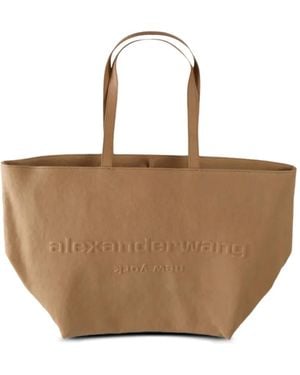 Alexander Wang Embossed-logo tote bag - Natur