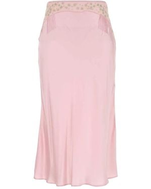 Prada Jupe En Satin À Coupe Mi-Longue - Rose