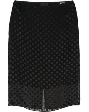Givenchy Polka Dot-Devoré Skirt - Black