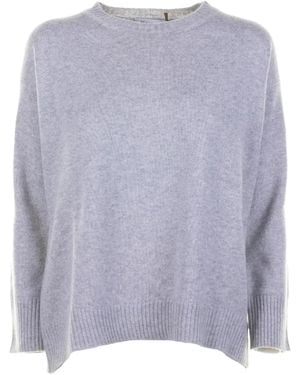 Kangra Jersey de canalé con cuello redondo - Azul