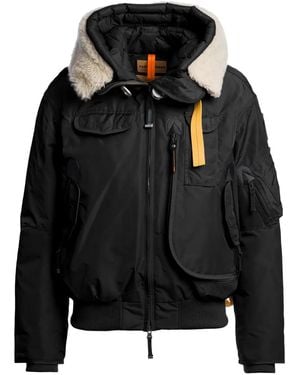 Parajumpers Chaqueta bómber con capucha y ribete de pelo - Negro