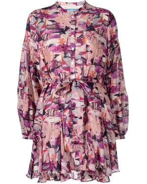 Chufy Florales Kleid Mit Gürtel - Pink