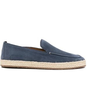 Henderson Braided-Midsole Suede Loafers - Blue
