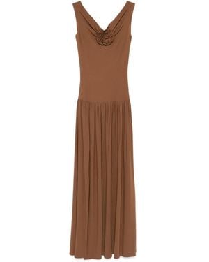 ROSERRY Vestido Midi Sin Mangas Con Aplique De Rosa - Marrón