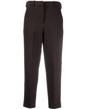 Circolo 1901 Pressed-Crease High-Rise Cropped Trousers - Black