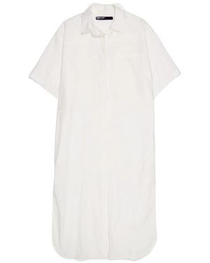 Bimba Y Lola Cut-Out Embroidered Shirt Dress - White