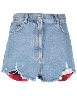 Moschino Pantalones Vaqueros Cortos De Talle Alto - Azul