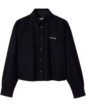 Miu Miu Velour Shirt - Black