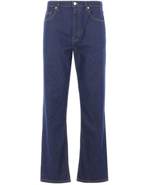 Maison Kitsuné Jeans Con Design A Cinque Tasche - Blu