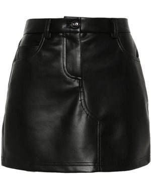 Semicouture Faux-Leather Mini Skirt - Black