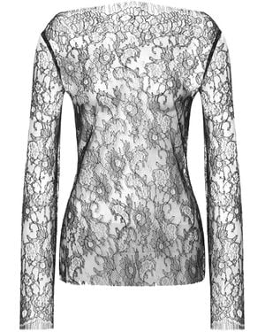 Alberta Ferretti Bluse Mit Blumenspitze - Grau