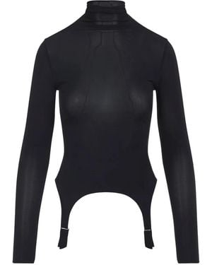 Jean Paul Gaultier Garter High-neck Top - ブルー
