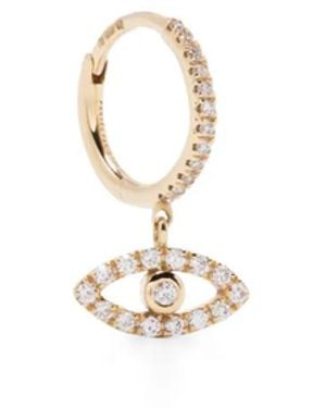 PERSÉE 18Kt Evil Eye Diamond Earring - White