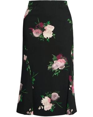 Erdem フローラル スカート - ブラック
