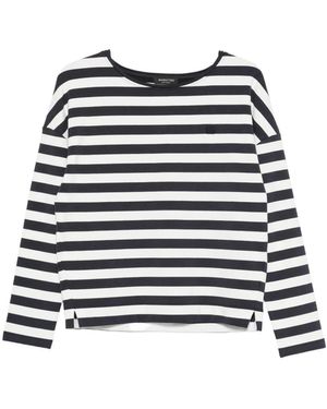 Margittes Striped-Pattern Long-Sleeve T-Shirt - Black