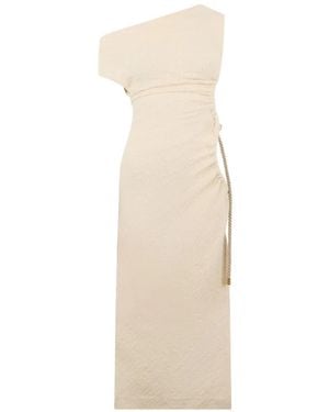Roberto Cavalli Robe Mi-Longue À Une Épaule - White