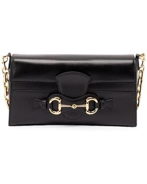 Gucci Bolso De Hombro Horsebit Ristretto Mediano - Negro