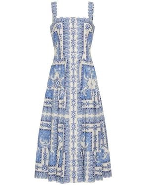 Cara Cara Margarita Tiered-Hem Midi Dress - Blue