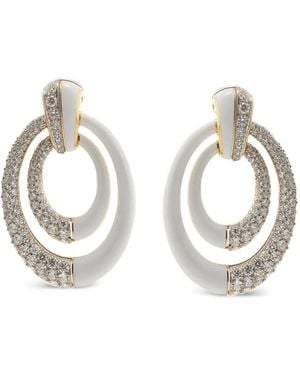 David Webb Persephone Diamond And Enamel Earrings - White