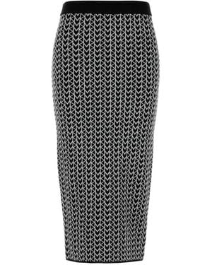 MICHAEL Michael Kors Falda Midi Con Monograma - Negro