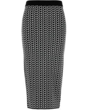 MICHAEL Michael Kors Monogram-pattern midi skirt - Negro