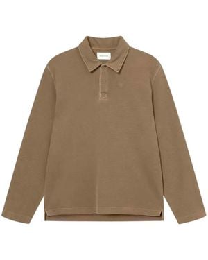 WOOD WOOD Wwthiago Long-Sleeve Polo Shirt - Natural
