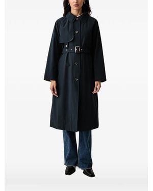 Barbour Antonella Belted Storm-Flap Trench Coat - Black