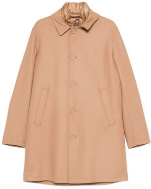 Herno Button-fastening wool-blend coat - Natur