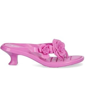Melissa Petals Kitten-Heel Flip-Flops - Pink