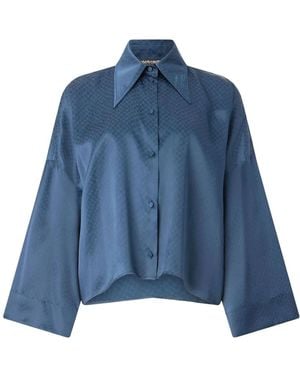 Roberto Cavalli スネークプリント シャツ - ブルー